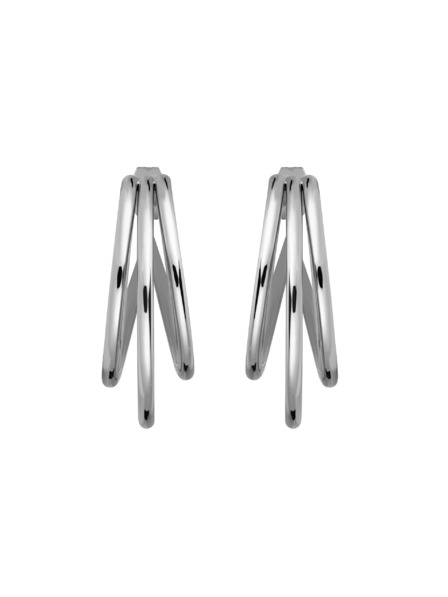 Rosefield Rosefield uhane srebrne barve Triple Hoops JETHS-J574