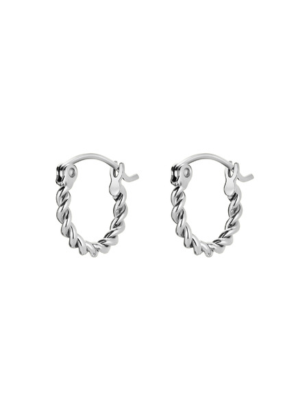 Rosefield Rosefield uhane srebrne barve Twisted Hoops JETHS-J578