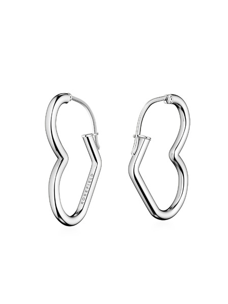 Rosefield Rosefield uhane srebrne barve Heart Hoops JEHHS-J580