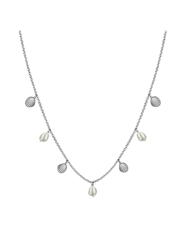 Rosefield Ženski jekleni ogrlica Rosefield Multi Shell and Pearl Charms