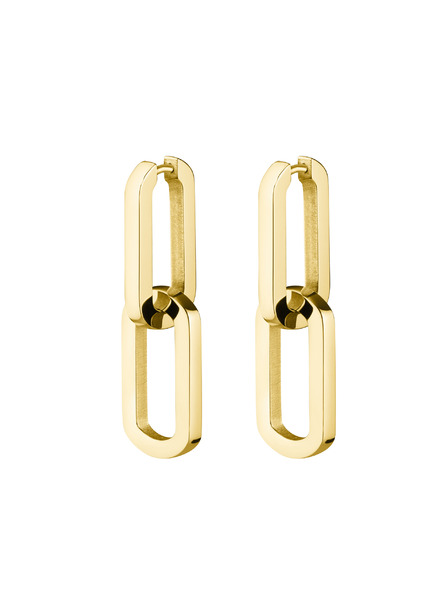 Rosefield Rosefield pozlačeni uhani Dual Hoops JEDHG-J585