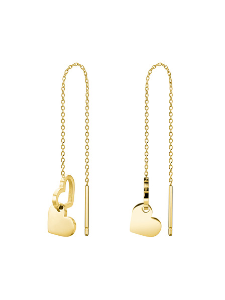 Rosefield Rosefield uhani v zlati barvi Double Heart JEDHG-J686
