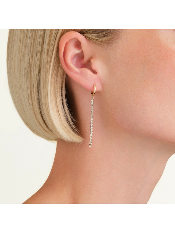 Rosefield Pozlacené ženské uhani Rosefield JETCG-J916