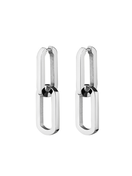 Rosefield Rosefield uhani srebrne barve Dual Hoops JEDHS-J586