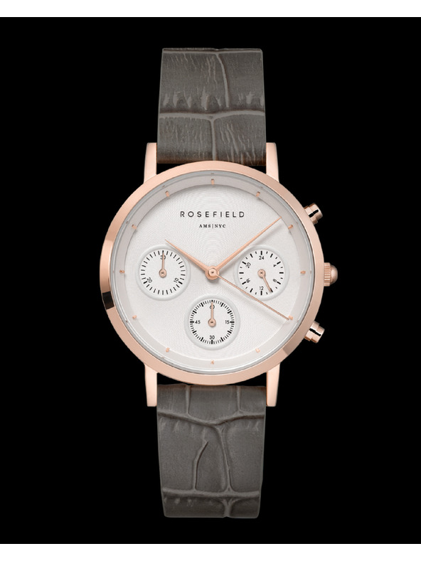Rosefield Rosefield ure NCGRG-N95 The Gabby White Sunray Croco Grey Rose Gold