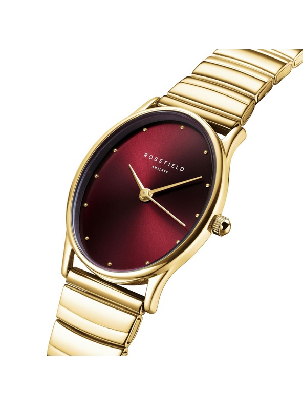 Rosefield Ženske ure Rosefield Oval Burgundy OVGSG-OV15