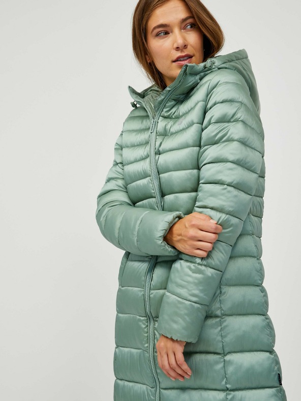 Sam 73 Svetlozelen prešivan ženski plašč s kapuco SAM 73 Kumi