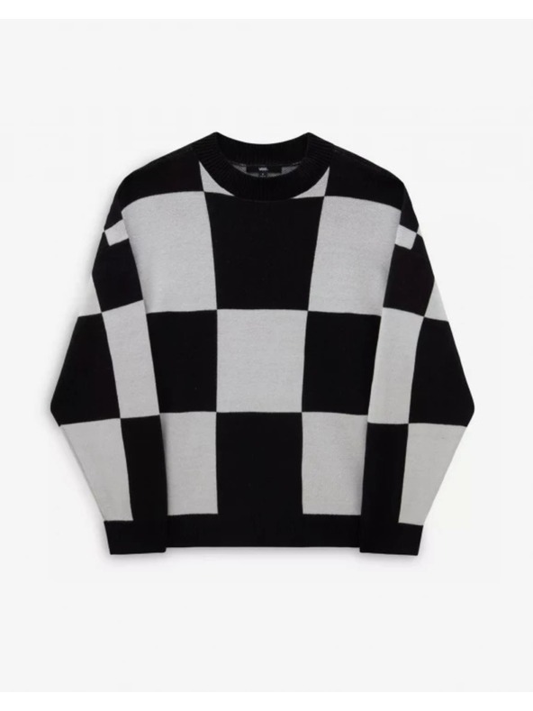 Vans Ženski črno-bel pulover Vans Wortex Sweater Black/Marshmllw