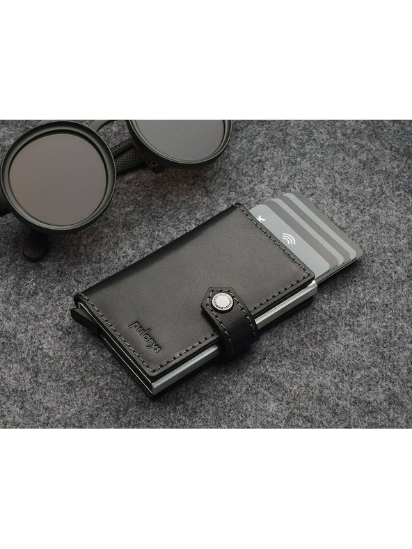 Pularys Moška usnjena denarnica Pularys Easy Wallet črna