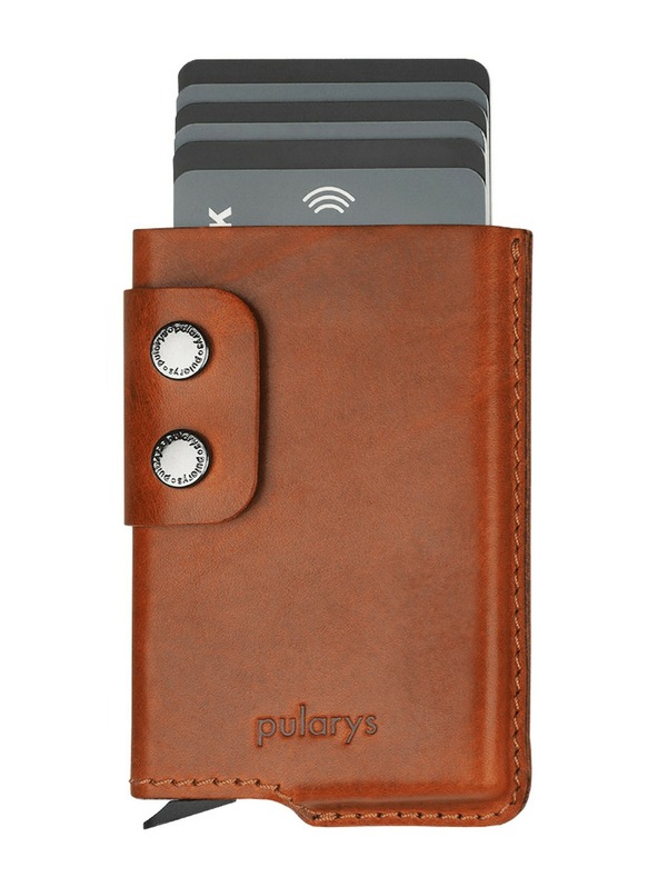 Pularys Moška usnjena denarnica Pularys Funky svetlo rjava