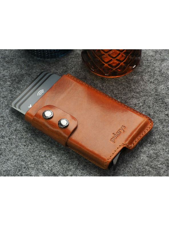 Pularys Moška usnjena denarnica Pularys Funky svetlo rjava