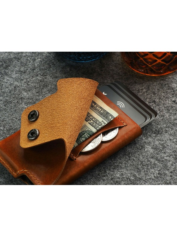 Pularys Moška usnjena denarnica Pularys Funky svetlo rjava