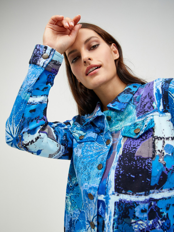 Orientique Modra ženska jopica Orientique iz džinsa z vzorcem