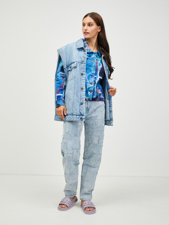 Orientique Modra ženska jopica Orientique iz džinsa z vzorcem