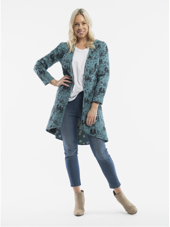 Orientique Modri ženski lahki plašč Orientique Hamrun z obojestranskim vzorcem