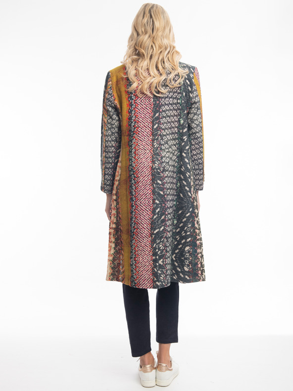 Orientique Rjav in moder Orientique Tartan ženski plašč z vzorcem