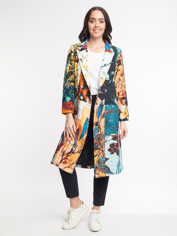 Orientique Oranžno-modri ženski vzorčeni plašč Orientique Digital