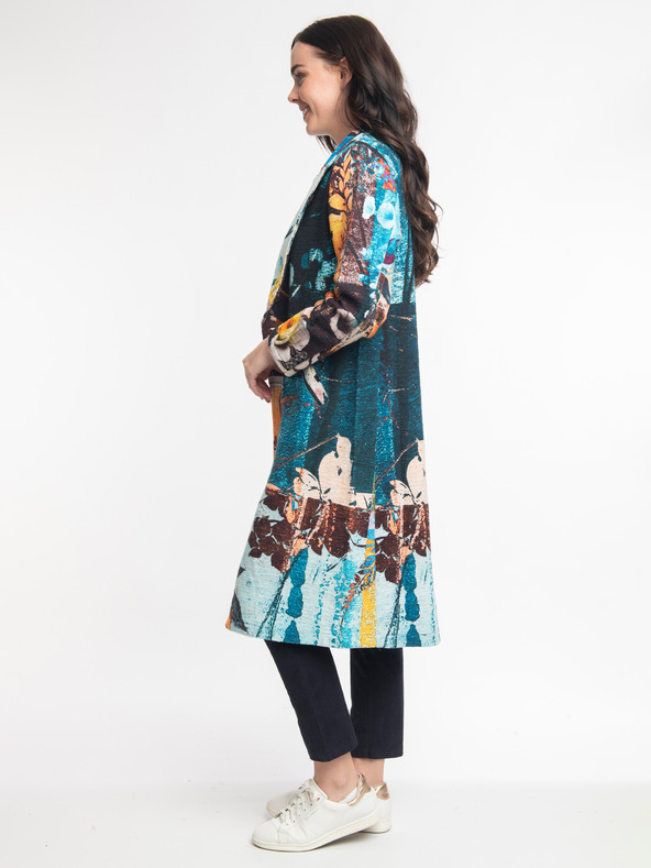 Orientique Oranžno-modri ženski vzorčeni plašč Orientique Digital