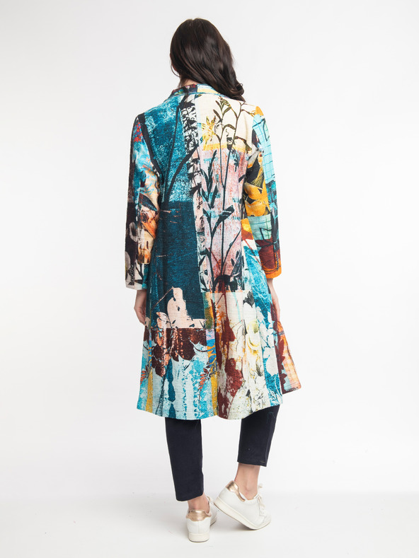 Orientique Oranžno-modri ženski vzorčeni plašč Orientique Digital