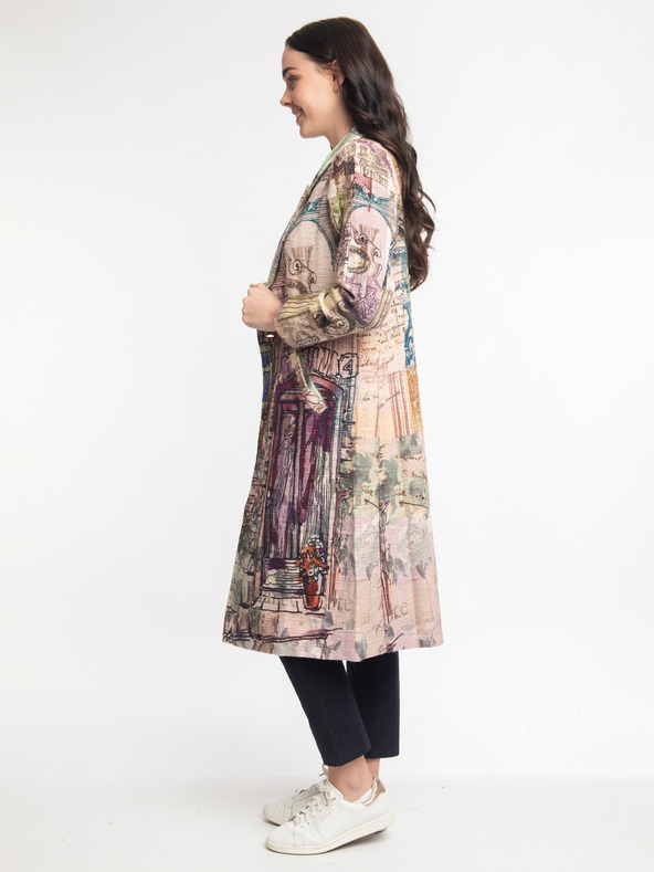 Orientique Orientique Digital Ženski vzorčasti plašč v bež barvi