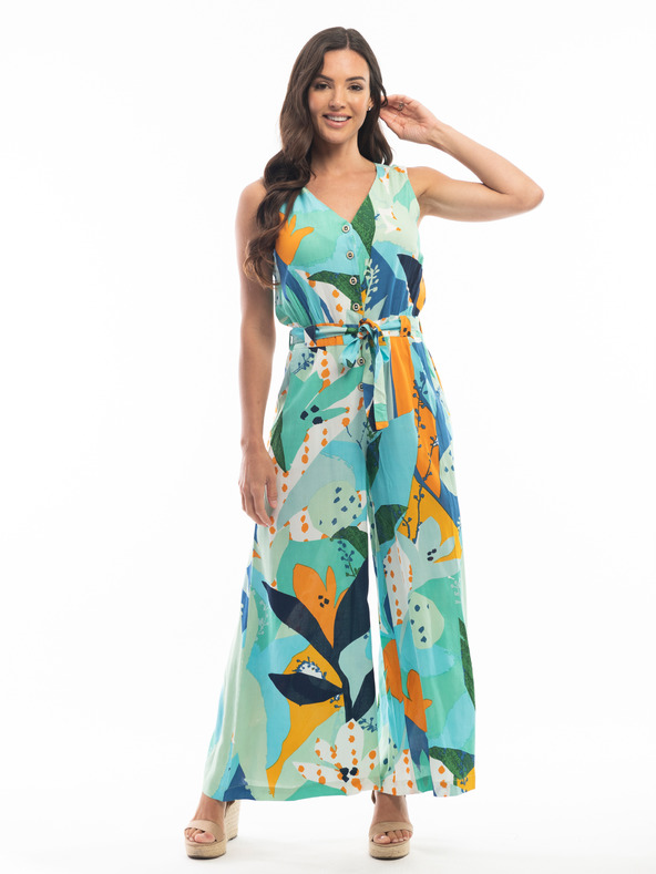 Orientique Turkizna ženska vzorčasta obleka Orientique