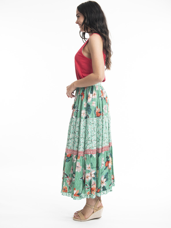 Orientique Orientique Kaleici svetlozeleno žensko cvetlično maksi krilo