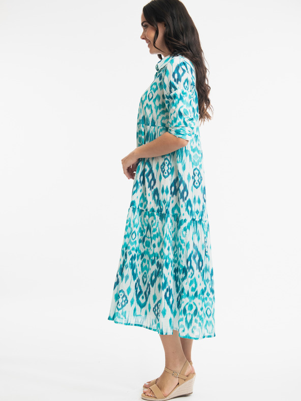 Orientique Turkizna ženska vzorčasta midi obleka Orientique Izmir