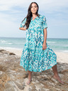 Orientique Turkizna ženska vzorčasta midi obleka Orientique Izmir