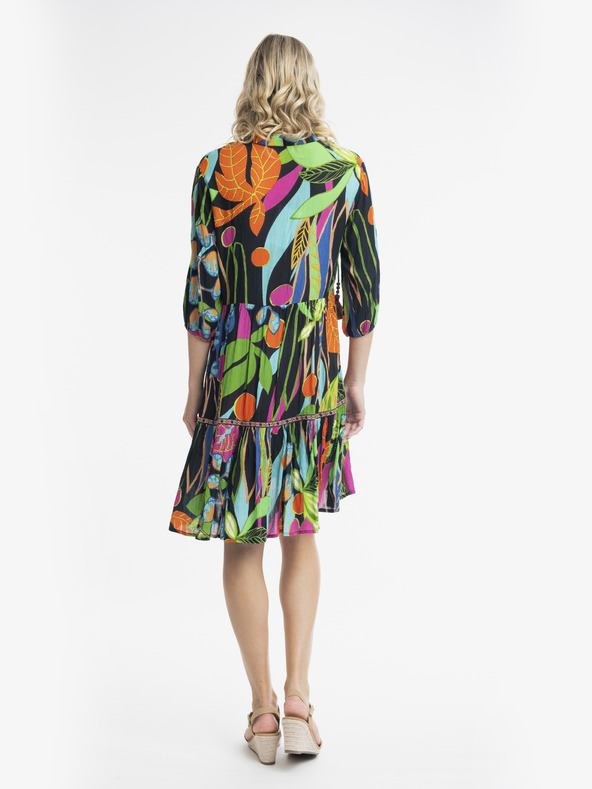 Orientique Črno-zelena Orientique Nicossia ženska vzorčasta obleka