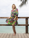 Orientique Črno-zelena Orientique Nicossia ženska vzorčasta obleka