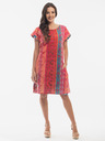 Orientique Rdeča in rožnata Orientique ženska obleka z obojestranskim vzorcem