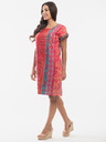 Orientique Rdeča in rožnata Orientique ženska obleka z obojestranskim vzorcem