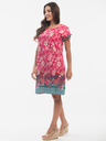 Orientique Rdeča in rožnata Orientique ženska obleka z obojestranskim vzorcem