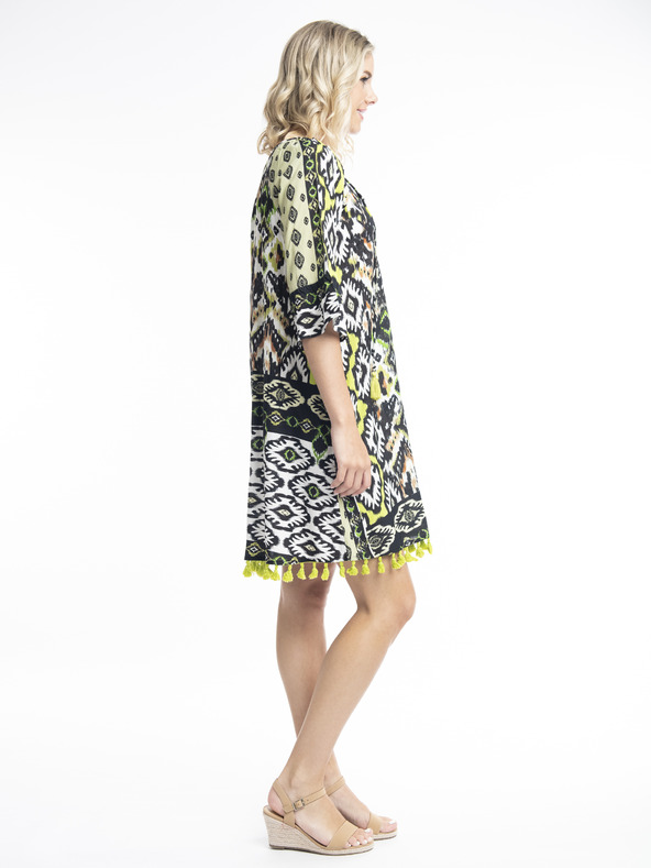 Orientique Bela in črna ženska vzorčasta obleka Orientique Izmir