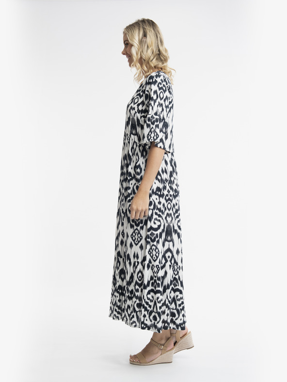 Orientique Bela in črna Orientique Izmir ženska vzorčasta maksi obleka
