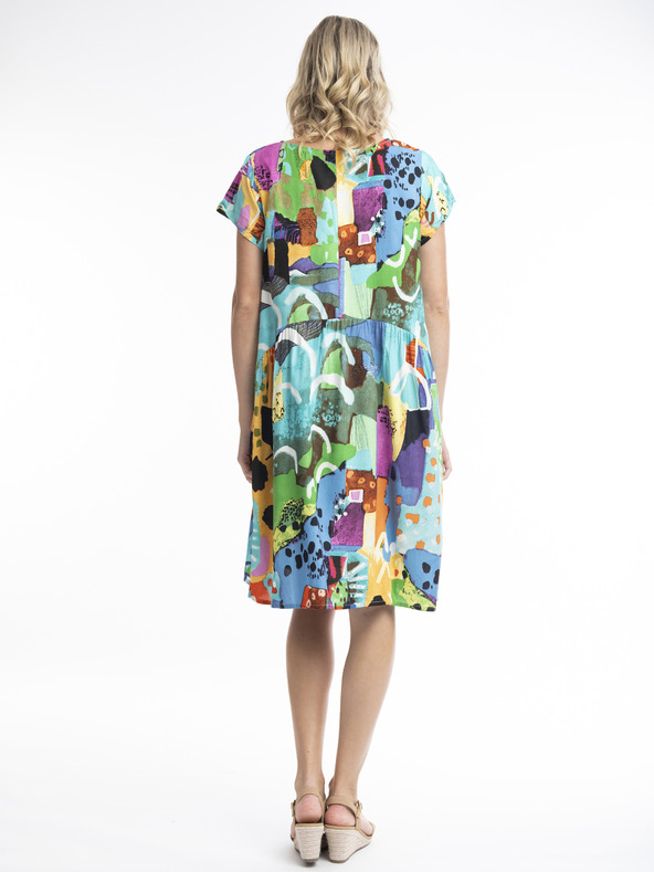 Orientique Rumena in modra Orientique Alanya ženska vzorčasta obleka