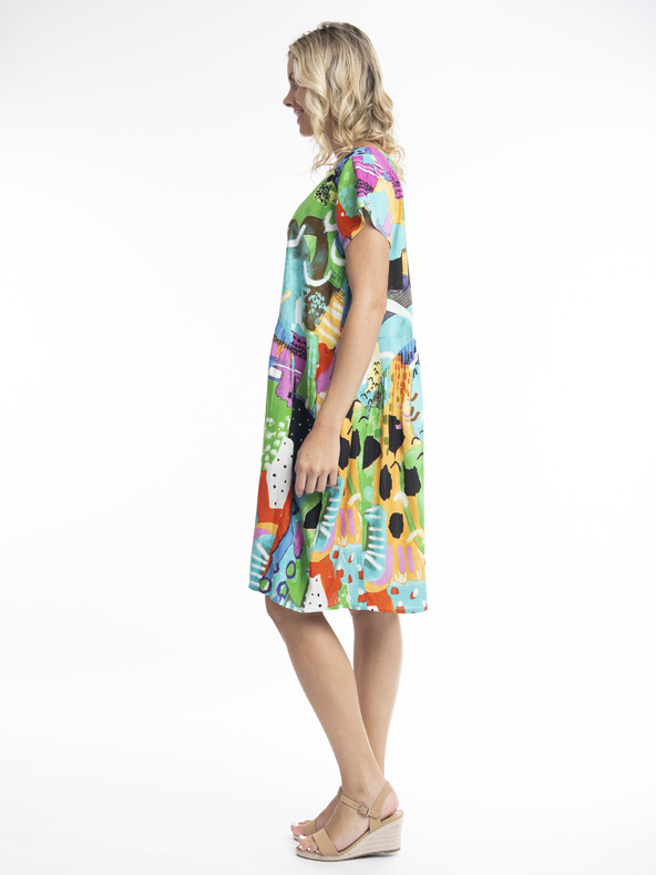 Orientique Rumena in modra Orientique Alanya ženska vzorčasta obleka