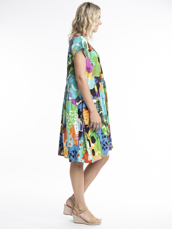 Orientique Rumena in modra Orientique Alanya ženska vzorčasta obleka