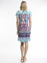 Orientique Roza in modra ženska vzorčasta obleka Orientique Izmir