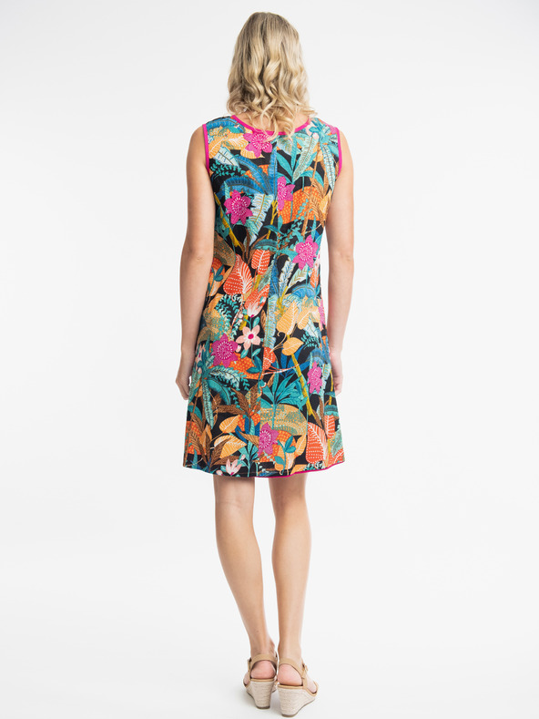 Orientique Oranžna in modra Orientique Pafos ženska reverzibilna obleka