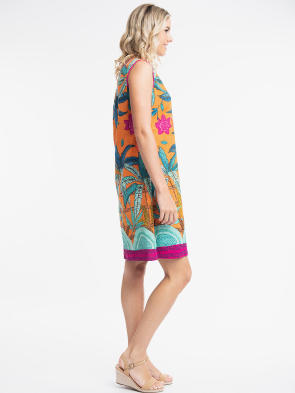 Orientique Oranžna in modra Orientique Pafos ženska reverzibilna obleka