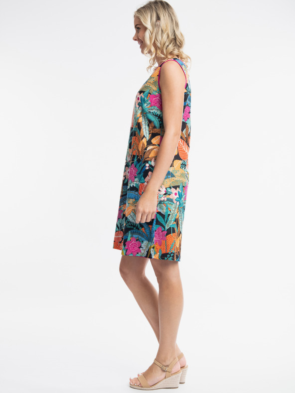 Orientique Oranžna in modra Orientique Pafos ženska reverzibilna obleka