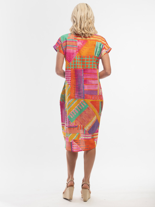 Orientique Oranžna Orientique Ženska vzorčasta obleka