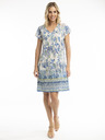 Orientique Bež in modra Orientique Rhodes ženska cvetlična obleka