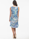 Orientique Svetlomodra Orientique ženska lanena vzorčasta obleka