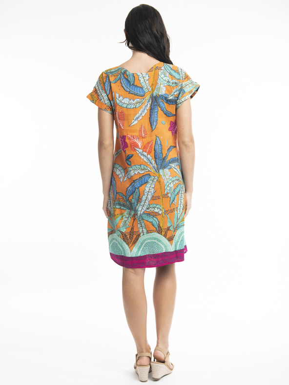 Orientique Modra in oranžna Orientique Pafos ženska obojestranska obleka