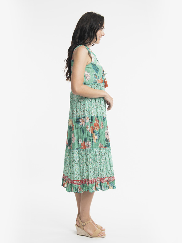 Orientique Orientique Kaleici Zelena ženska cvetlična midi obleka