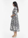 Orientique Orientique Izmir, belo-črna ženska vzorčasta midi obleka