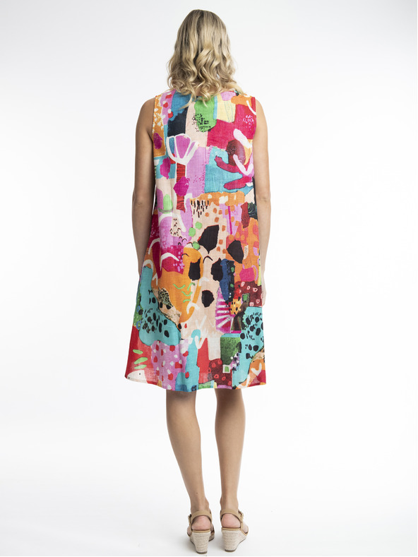 Orientique Modra in rožnata Orientique Alanya ženska vzorčasta obleka