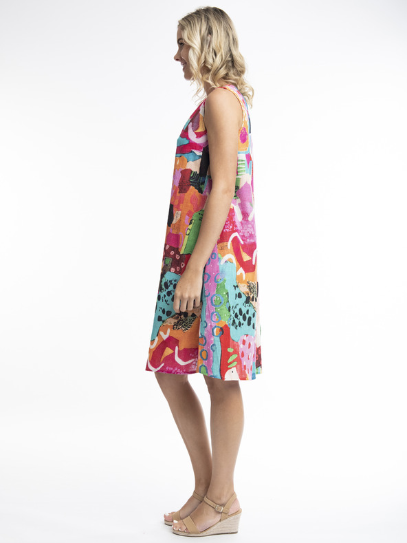 Orientique Modra in rožnata Orientique Alanya ženska vzorčasta obleka